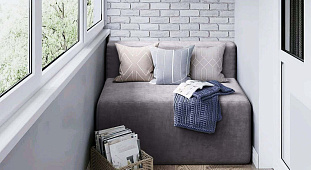 Диван для балкона и лоджии-1, Диван Драм для веранды